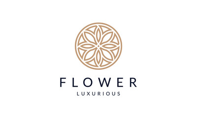 luxury lotus flower feminine logo design vector for salon jewelry spa and massage