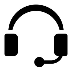 Headset Glyph Icon Vector