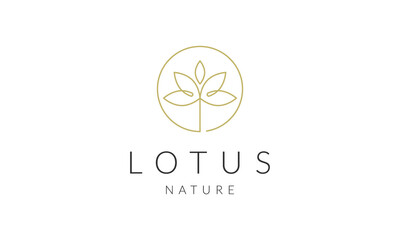 luxury golden lotus flower feminine logo design vector for salon jewelry spa and massage