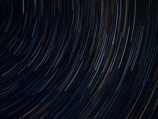 Long exposure trajectories of stars in the night sky