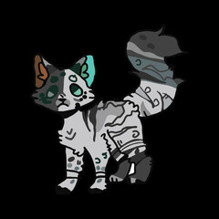 abstract cat in gray tones