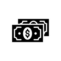 dollar money vector solid icon style illustration. EPS 10 File