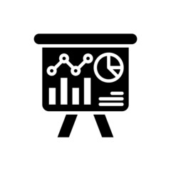 business graph vector solid icon style illustration. EPS 10 File