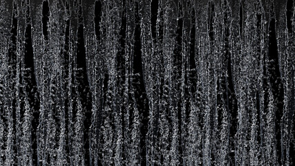 Waterfall texture isolated on black background. 4K for mapping 3d illustration.