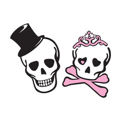 pirate and princess skulls