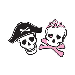 pirate and princess skulls