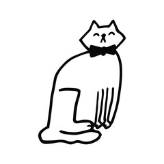 Cute doodle cat, halloween concept.