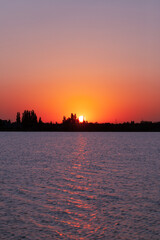Fototapeta premium Peace and quiet on the seashore at sunset.