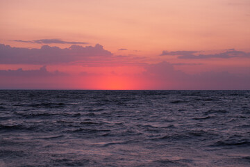 Peace and quiet on the seashore at sunset.