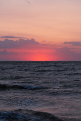 Peace and quiet on the seashore at sunset.