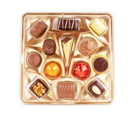 Luxury Chocolate Candies Set on White Background