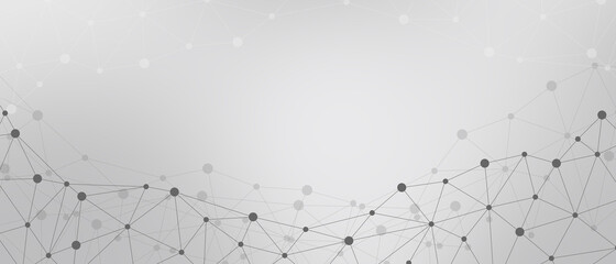 Abstract technology background. Polygonal with connecting dots and lines