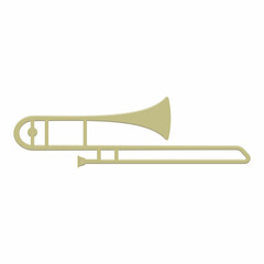 musical wind instruments trombone, color isolated vector illustration