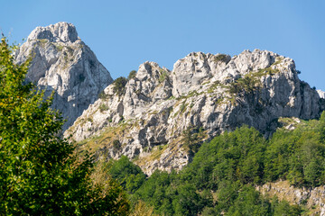 Albanian mountain Alps. Mountain landscape, picturesque mountain view in summer. Albanian nature panorama