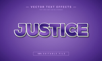 3D Justice text effect - 100% editable eps file
