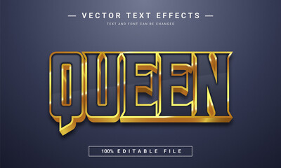 3D Queen text effect - 100% editable eps file