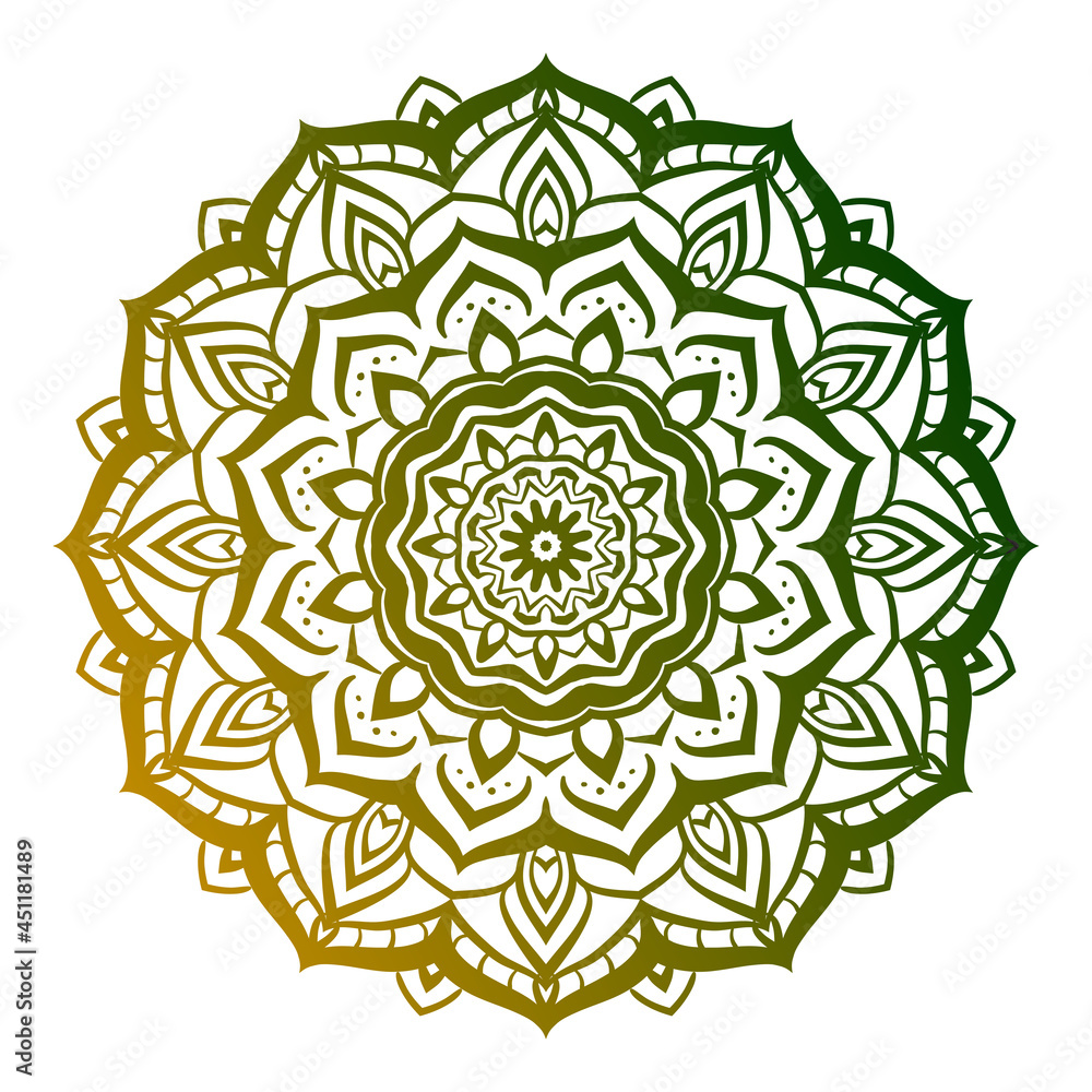 Poster abstract intricate mandala art pattern ethnic round decoration vector design element