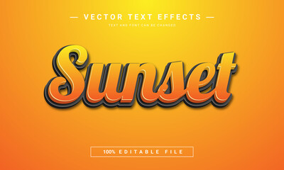 3D Sunset text effect - 100% editable eps file
