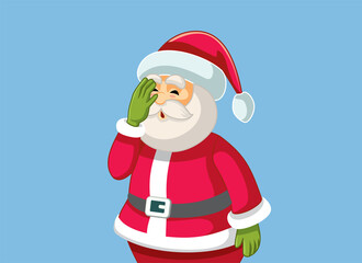 Santa Claus Feeling Frustrated and Desperate Vector Cartoon