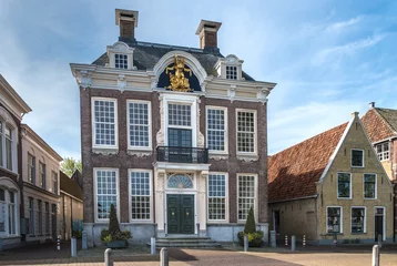 Foto auf Acrylglas The town hall of Harlingen at the Noorderhaven, Friesland Province, The Netherlands © Holland-PhotostockNL