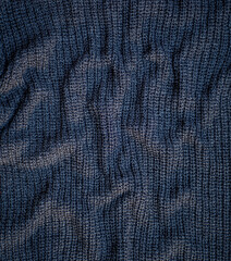 dark blue knitted fabric texture