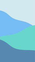 Flat abstract background. Flat mountain landscape. Use for Instagram stories. Contemporary modern trendy vector illustrations. Every background is isolated.
