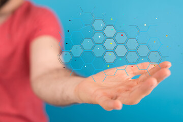 Technology background. Big data concept. Binary