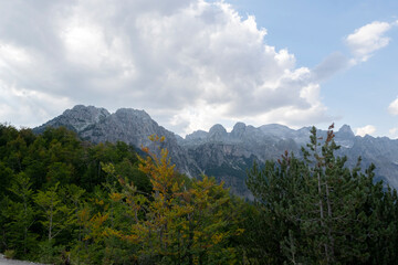 Albanian mountain Alps. Mountain landscape, picturesque mountain view in summer. Albanian nature panorama