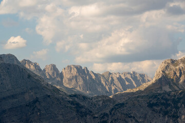 Albanian mountain Alps. Mountain landscape, picturesque mountain view in summer. Albanian nature panorama
