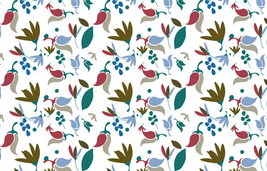 Floral seamless pattern. Vintage peony background. Hand drawn vector illustration.