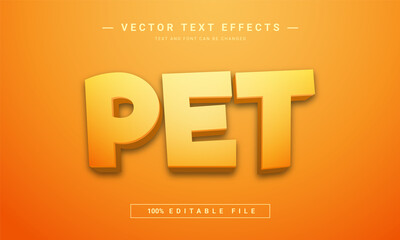 3D Pet text effect - 100% editable eps file