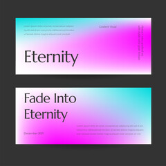 Horizontal web banner template retro gradients colorful abstract blurry