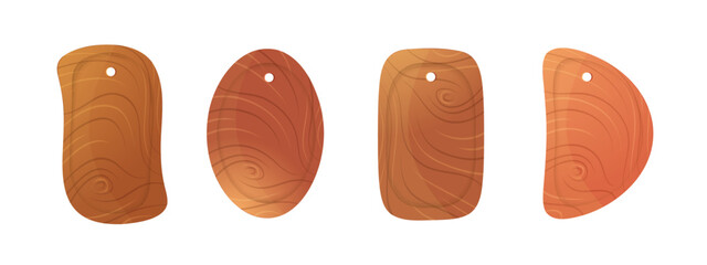 Set of stylized wood cutting boards