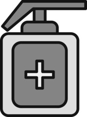 Sanitizer Line Filled Grey Icon Design