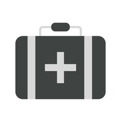 Obraz premium Briefcase Flat Grey Icon Design