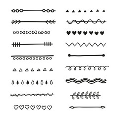 Obraz premium Hand drawn collection of borders.