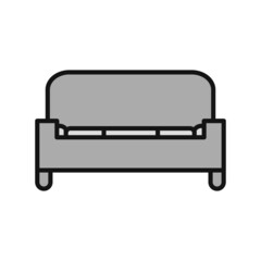 Sofa Line Filled Grey Vector Icon Design