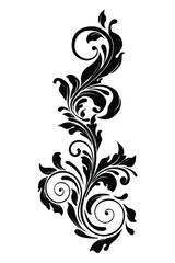 Floral decorative element. Vector illustration isolated on white background.