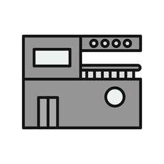 Building Line Filled Grey Vector Icon Design