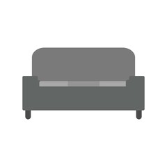 Sofa Flat Grey Vector Icon Design