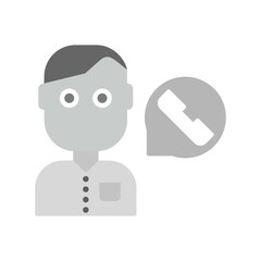  Agent Contact Flat Grey Vector Icon Design