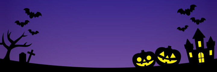 ハロウィンのバナー　背景　フレーム　Halloween Frame Background Vector Illustration