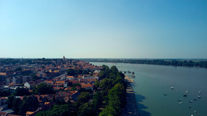 Fototapeta na wymiar Drone view of Zemun, Belgrade municipality, Serbia.