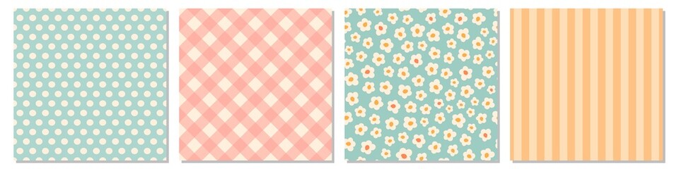 Set of retro 1970s style abstract backgrounds