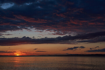 Atmospheric sunset on Lake Constance