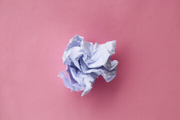 Crumpled paper ball, rejection and failure concept.