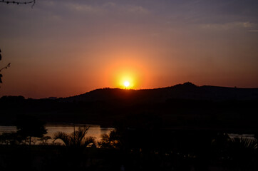 sunset over the lake