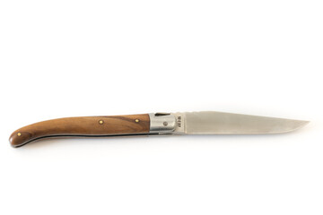 Den Helder, the Netherlands. August 3, 2021. Original handmade knives by Laguiole from France.