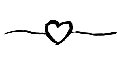 Heart love black ink color line sketch shape drawing creative graphic design hand written decoration ornament happy valentine wedding marriage day 14 fourteen february month celebration festival 