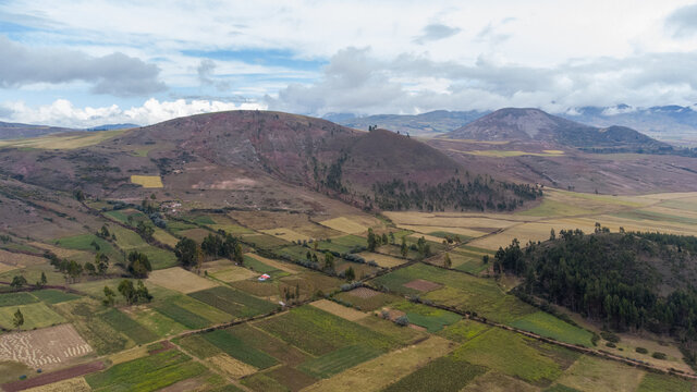 Breathtaking view of the landscape over the Andes of Cuzco
